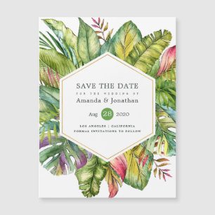Carte Magnétique Aquarelle Tropical Summer Beach Wedding