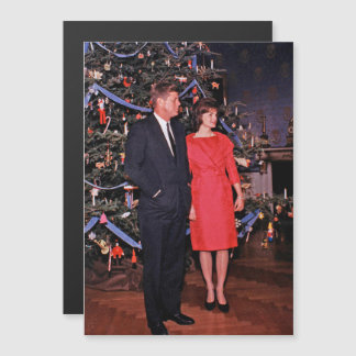 Carte Magnétique Arbre de Noël Président John Kennedy & Jacqueline