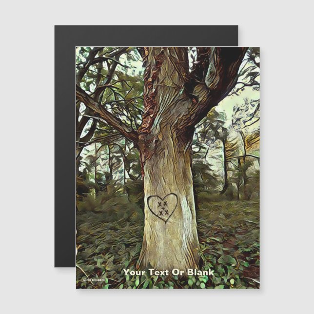 Carte Magnétique Arbre des amoureux (Devant / Derrière)
