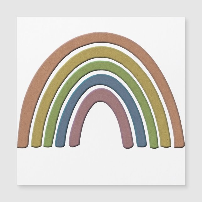Carte Magnétique Arc En Ciel Avec Faux Rustique Papier Texture Aima (Devant)