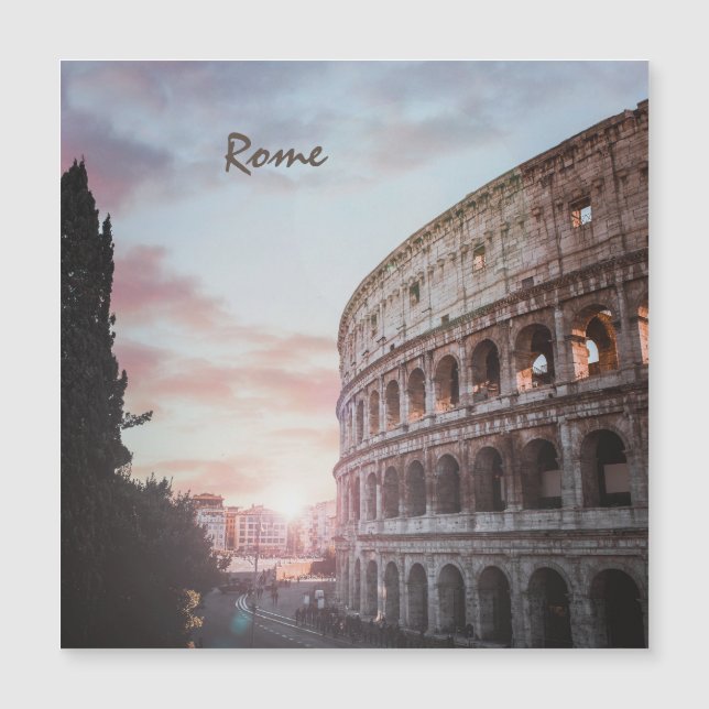 Carte Magnétique Architecture antique Rome coucher de soleil ville (Devant)