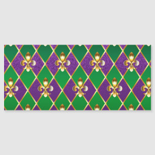 Carte Magnétique Arrière - plan de bijoux Mardi Gras