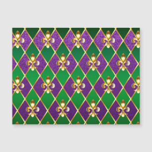 Carte Magnétique Arrière - plan de bijoux Mardi Gras