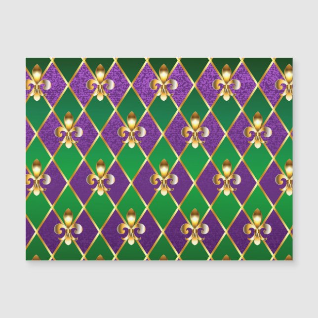 Carte Magnétique Arrière - plan de bijoux Mardi Gras (Devant)