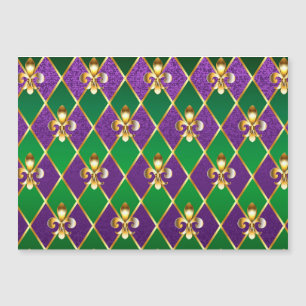 Carte Magnétique Arrière - plan de bijoux Mardi Gras