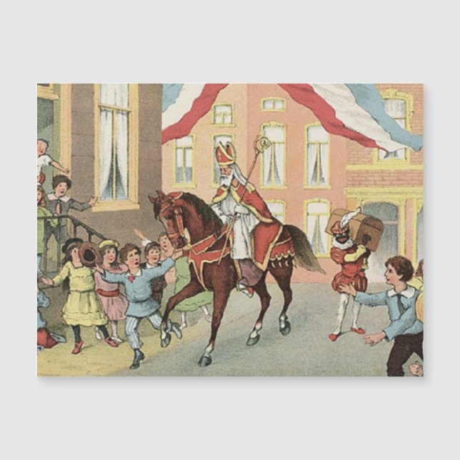 Carte Magnétique Arrivée de Sinterklaas Dutch St. Nick St. Nicholas (Devant)