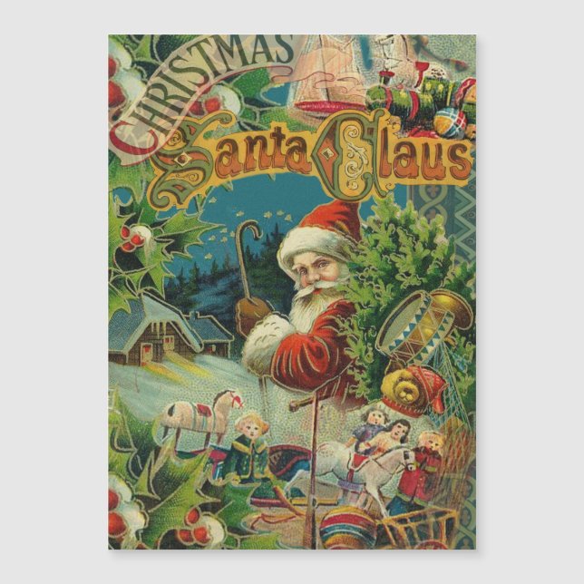 Carte Magnétique Art antique du Père Noël (Devant)