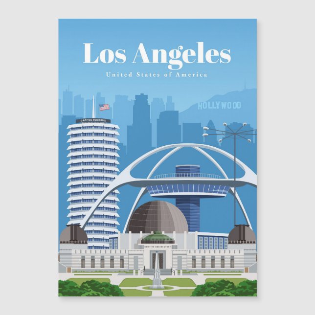 Carte Magnétique Art de voyage Voyage à Los Angeles (Devant)