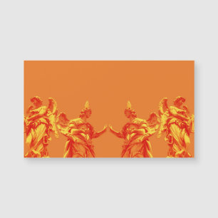 Carte Magnétique Art numérique de couleur orange avec sculptures