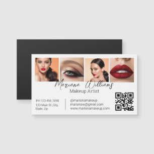 Carte Magnétique artiste maquillage code qr 4 photos aimant pour en