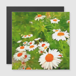 Carte Magnétique Artistic Bright and Colorful White Garden Daisies