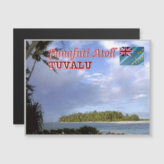 Carte Magnétique Atoll de Funafuti - Tuvalu - (Devant / Derrière)