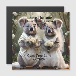 Carte Magnétique Australien Koala Bear Mariage blanc