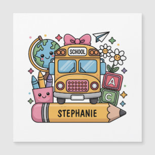 Carte Magnétique Autobus de retour à l'école personnalisés - Person