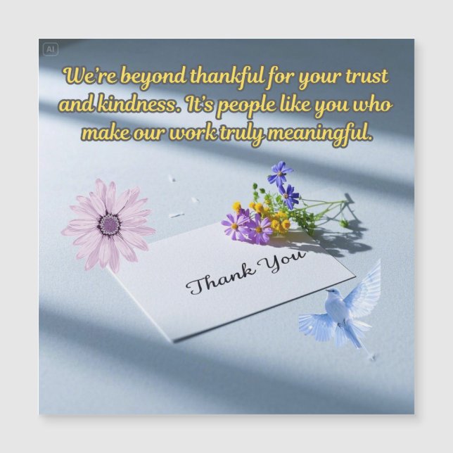 Carte Magnétique Avec toute ma gratitude (Devant)