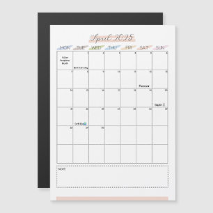 Carte Magnétique Avril 2025 Calendrier magnétique