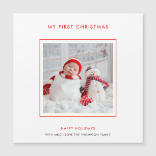 Carte Magnétique Baby First Christmas Custom Minimalist Holiday
