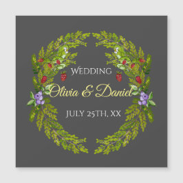 Carte Magnétique Baies et champignons de la forêt d'aquarelle guerr