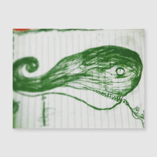 Carte Magnétique baleine verte dessin manga anime