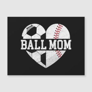 Carte Magnétique Ball Maman Chemise Coeur Funny Baseball Soccer Mam