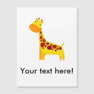 Carte Magnétique Bande dessinée mignonne de girafe