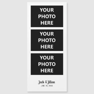 Carte Magnétique Bande Photo Booth Photo mariage Aimant Texte Perso
