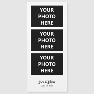 Carte Magnétique Bande Photo Booth Photo mariage Aimant Texte Perso