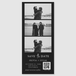 Carte Magnétique Bande photo de code QR noir personnalisé Mariage m