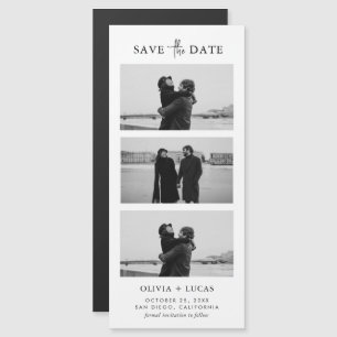 Carte Magnétique Bande Photo Élégante Mariage Magnétique Enregistre