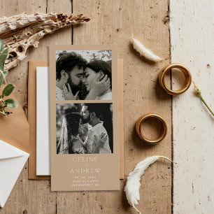 Carte Magnétique Bande Photo Minimale Mariage Magnétique Enregistre