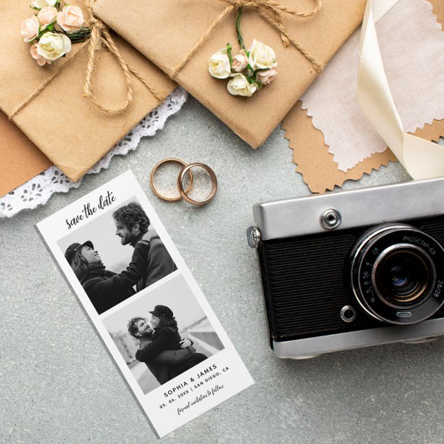 Carte Magnétique Bande Photo Moderne Mariage Magnétique Enregistrer (Créateur téléchargé)