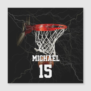 Carte Magnétique Basket-ball Ajouter votre nom et votre numéro Cart