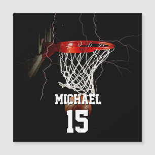 Carte Magnétique Basket-ball Ajouter votre nom et votre numéro Cart