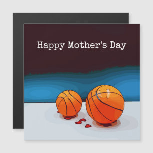 Carte Magnétique Basketball Fête des mères à maman avec amour coeur