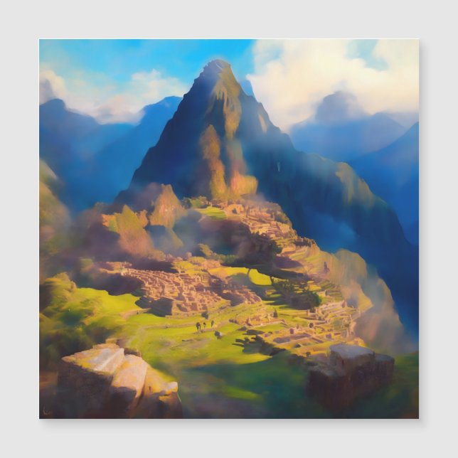 Carte Magnétique Beauté de Machu Picchu, Pérou (Devant)