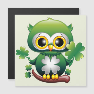 Carte Magnétique Bébé Hibou Mignon St Patrick Dessin Animé