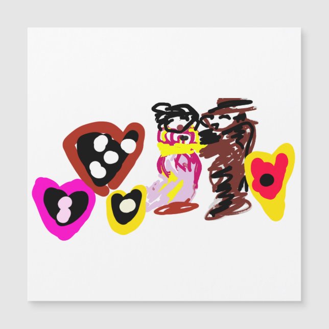 Carte Magnétique Belles poupées pour la Saint-Valentin (Devant)