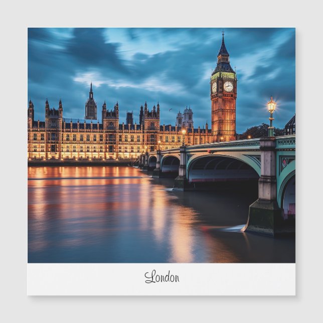 Carte Magnétique Big Ben, Londres. (Devant)