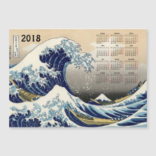 Carte Magnétique Big Wave au large de Kanagawa 2018 calendrier cart