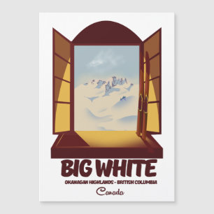 Carte Magnétique Big White Colombie-Britannique Canada affiche ski