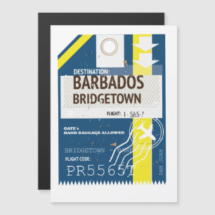 Carte Magnétique Billet voyage de Bridgetown Barbade