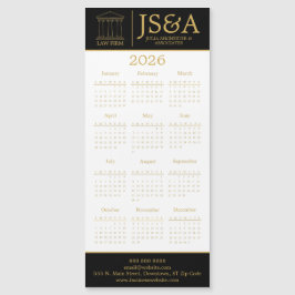 Carte Magnétique Black Gold Justice Columns Law Firm Logo 2026