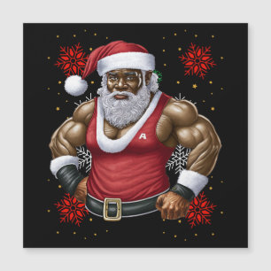 Carte Magnétique Black Man Melanin Noël Noël Noël Noël Claus vilain