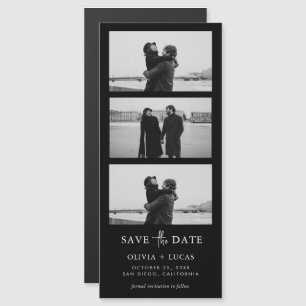 Carte Magnétique Black Photo Strip Mariage magnétique Enregistrer L