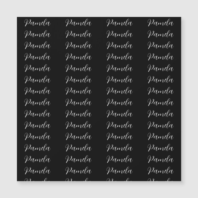 Carte Magnétique Black Red Minimalist Ajouter un nom personnalisé (Devant)