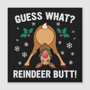 Carte Magnétique Blague de Noël sur le derrière de renne