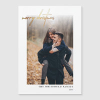 Carte magnétique blanche minimaliste Gold Merry Ch