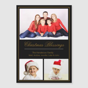Carte Magnétique Blessures de Noël Photo de famille personnalisée