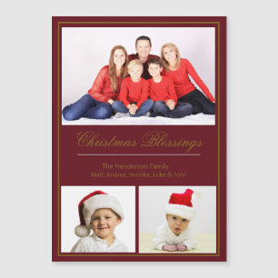 Carte Magnétique Blessures de Noël Photo de famille personnalisée