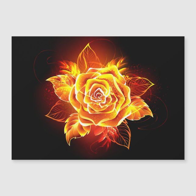 Carte Magnétique Blooming Fire Rose (Devant)
